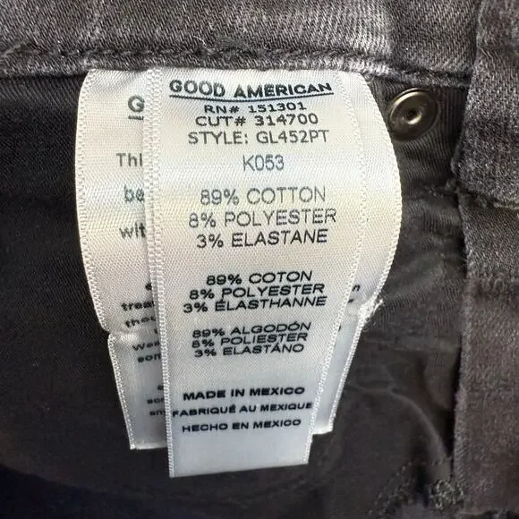 Good American Jeans Women's 4/27 Black Good Legs Skinny Preppy Normcore - Picture 7 of 12